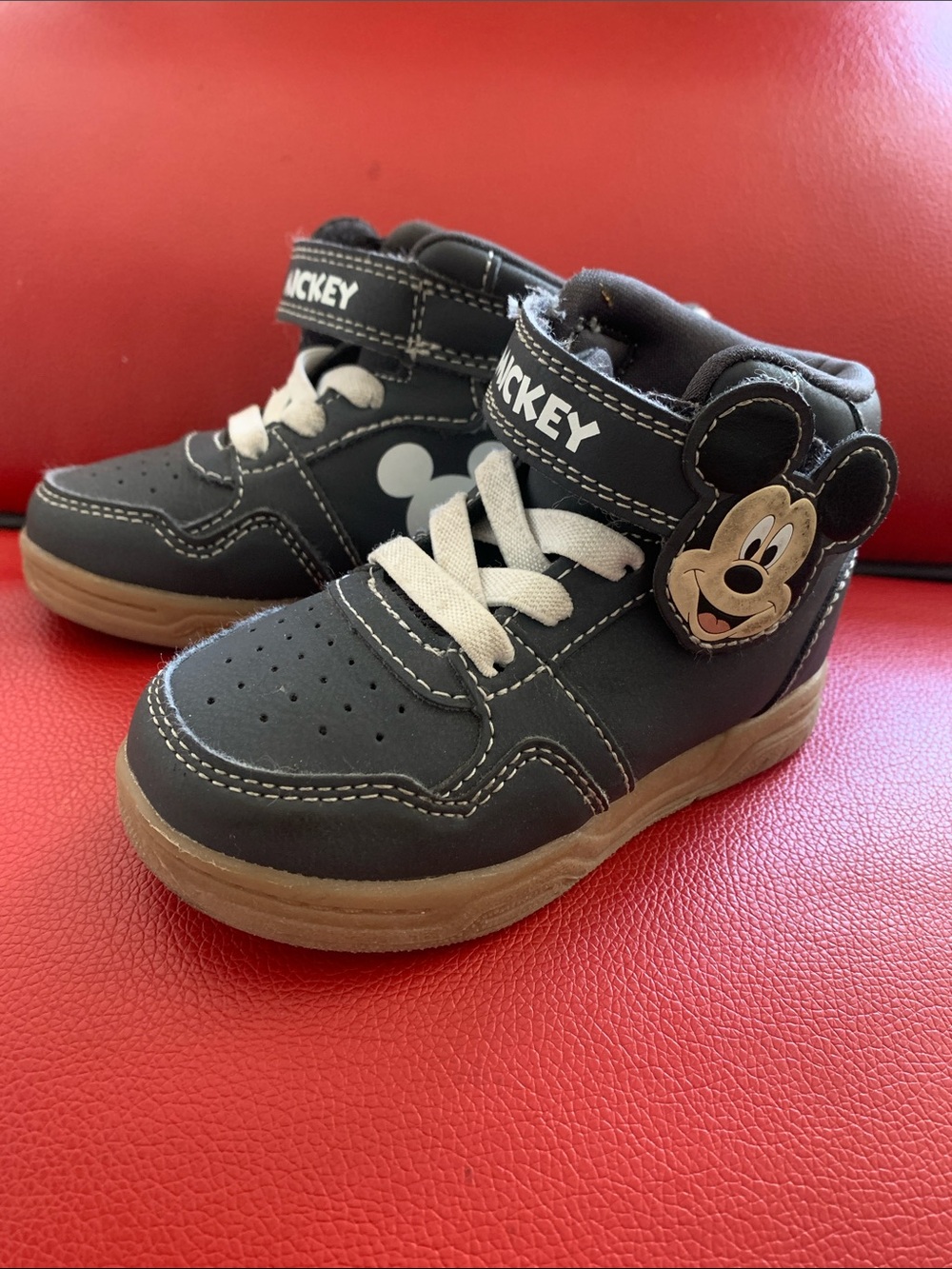 Disney Black and White Mickey High-Top Kids Sneakers